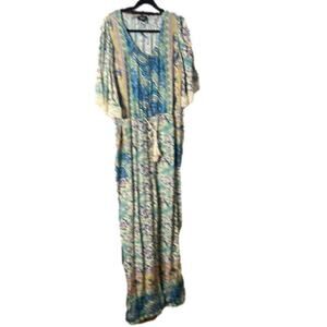 GiGiO WIDE LEG BOHEMIAN LACE FLORAL TASSEL WAIST‎ ROMPER SIZE M